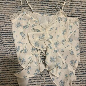 Cider floral tie lace top